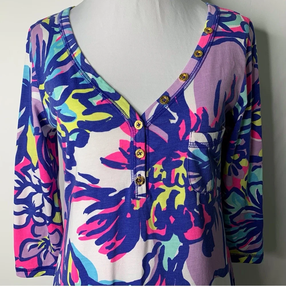 Lilly Pulitzer #81319 Women's Tropical Pink Catwalkin Palmetto Dress Size Small - Picture 3 of 15